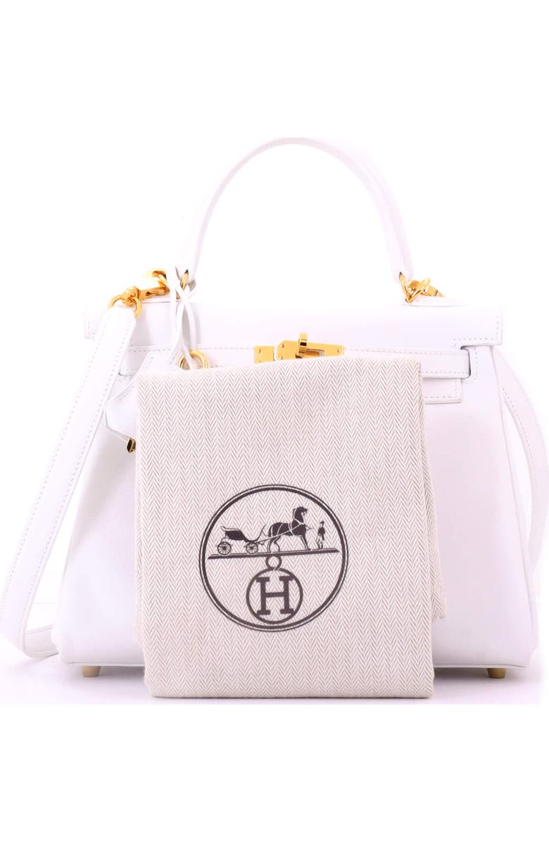 Pre-Owned Hermes Kelly Handbag White Swift with Gold Hardware 25, Alternate, color, New White