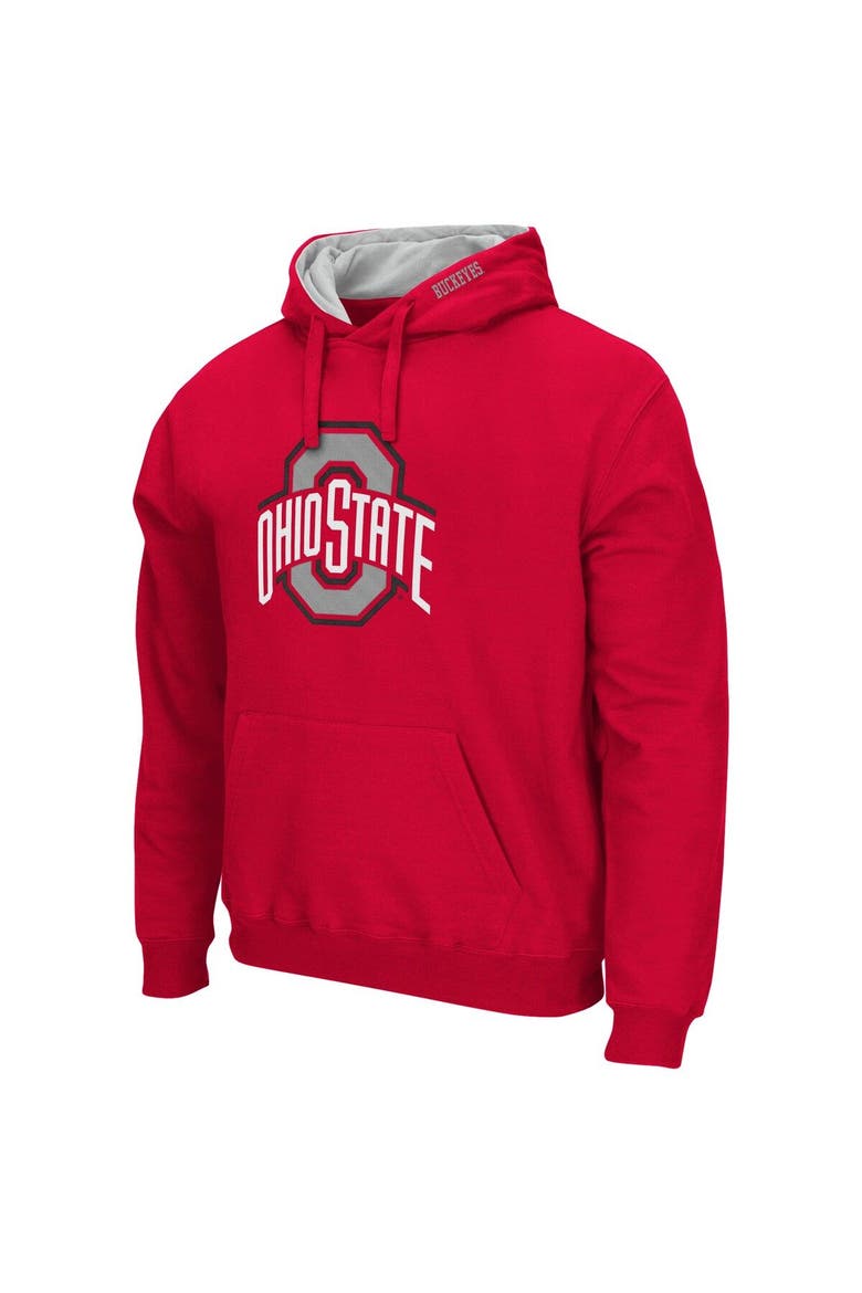 Men's Colosseum Scarlet Ohio State Buckeyes Arch & Logo 3.0 Pullover Hoodie, Alternate, color, Scarlet