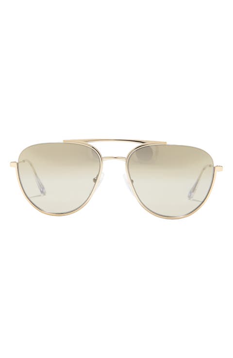 56mm Gradient Mirror Aviator Sunglasses