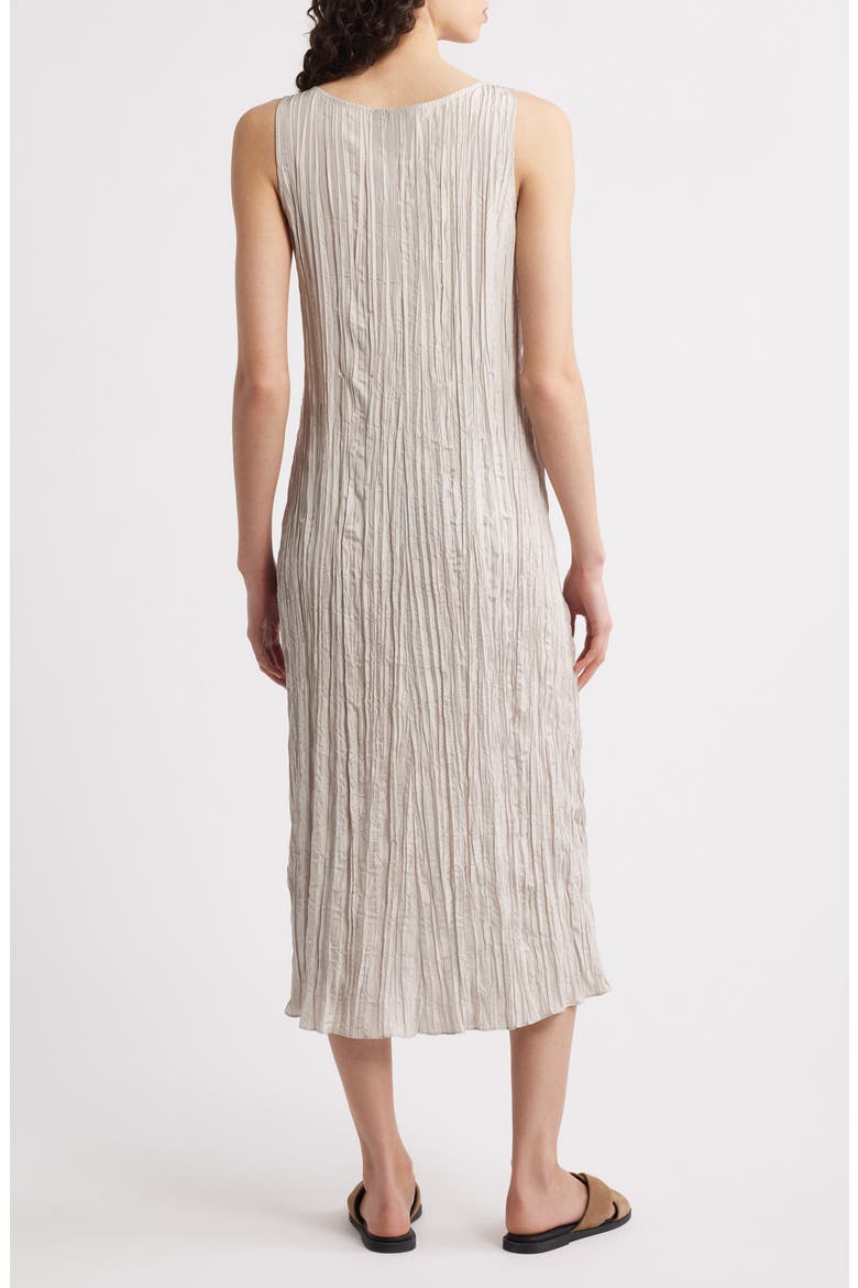 Pleated Silk Midi Dress, Alternate, color, CHALK