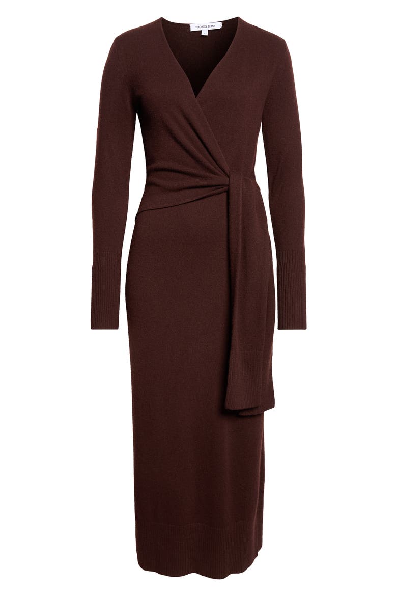 Salomez Merino Wool & Cashmere Knit Dress, Alternate, color, ESPRESSO