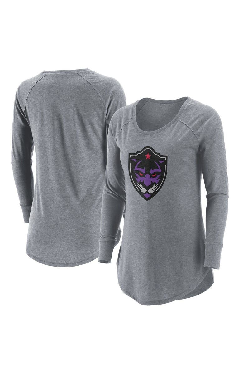 ADPRO Sports Women's Gray Panther City Lacrosse Club Primary Logo Tri-Blend Long Sleeve T-Shirt, Main, color, Gray