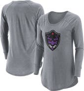ADPRO Sports Women's Gray Panther City Lacrosse Club Primary Logo Tri-Blend Long Sleeve T-Shirt