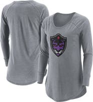 ADPRO Sports Women's Gray Panther City Lacrosse Club Primary Logo Tri-Blend Long Sleeve T-Shirt