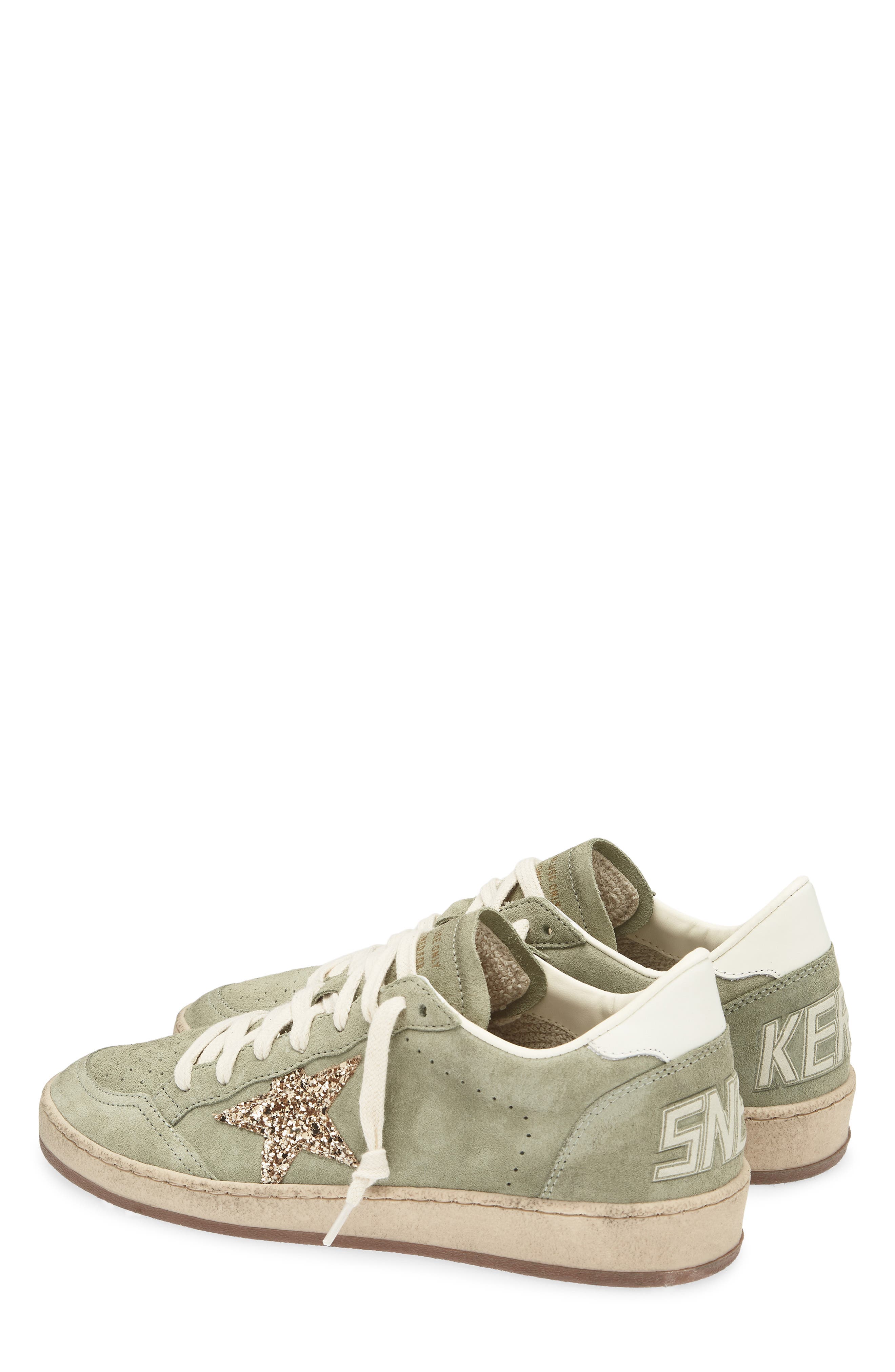 Ball Star Glitter Low Top Sneaker, Alternate, color, SAGE/ GOLD/ CREAM