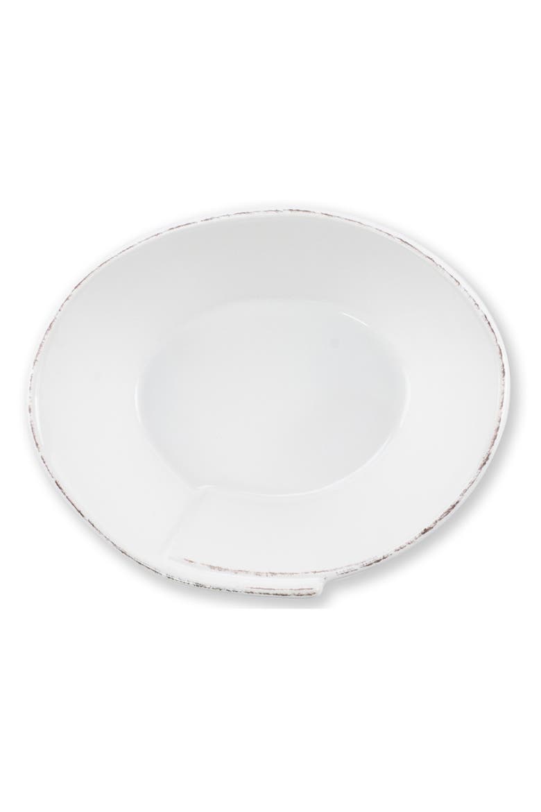 Lastra Small Oval Serving Bowl, Alternate, color, WHITE