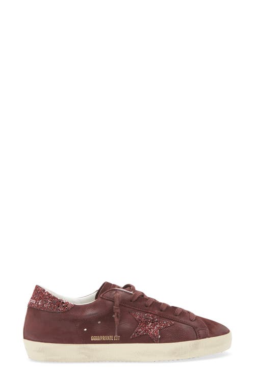 Golden Goose Super-star Low Top Sneaker In Burgundy