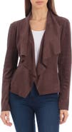 Bagatelle Draped Faux Suede Jacket