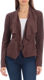 Bagatelle Draped Faux Suede Jacket