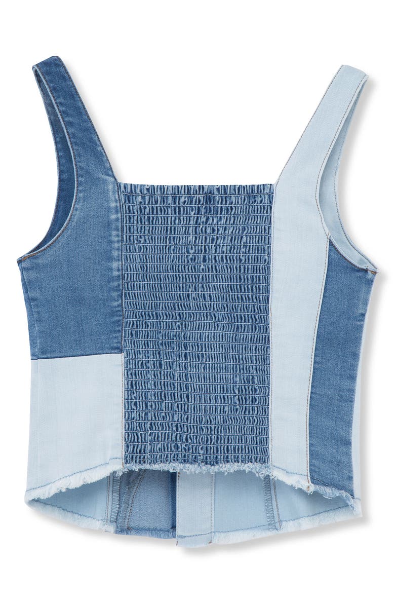 Truce Kids' Mixed Denim Snap Front Tank, Alternate, color, Denim