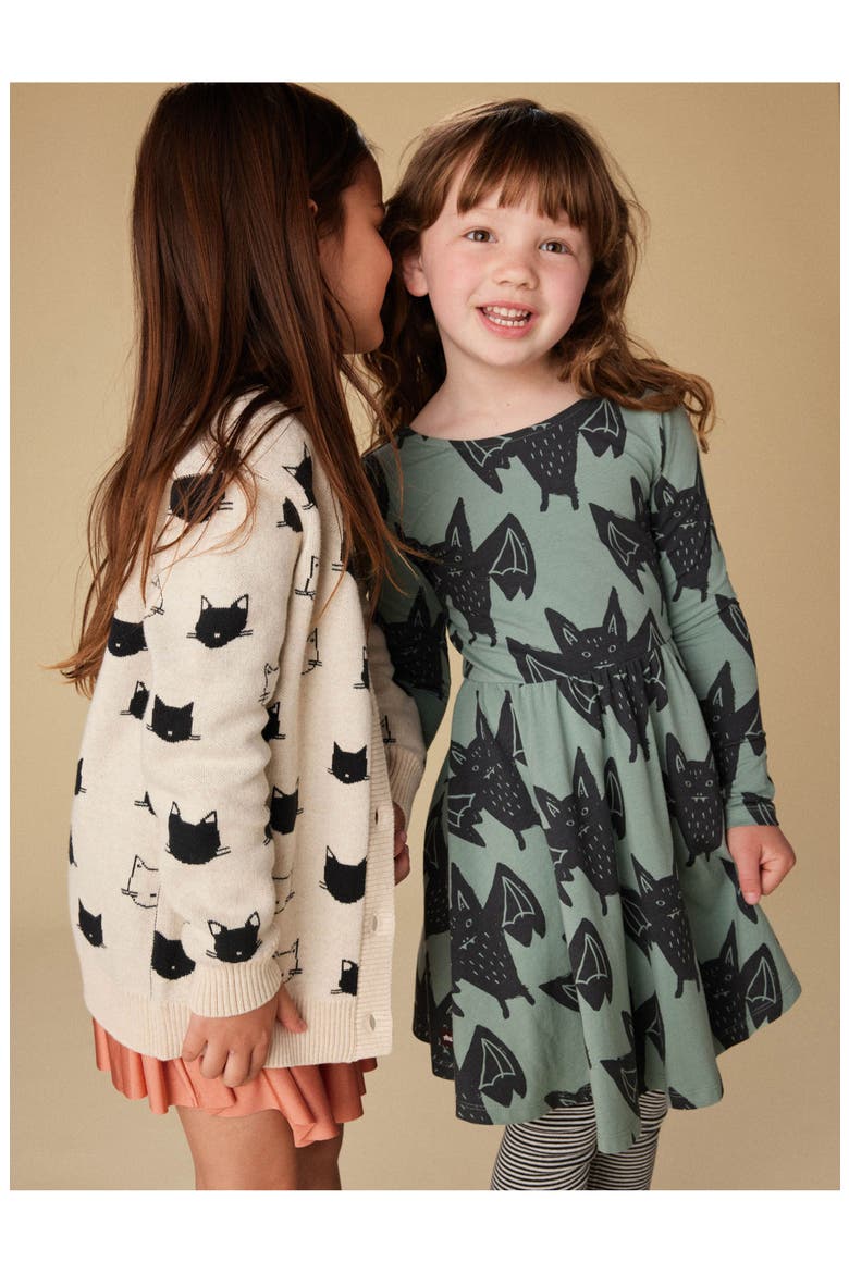 Printed Ballet Dress, Alternate, color, Fly By Night Bats