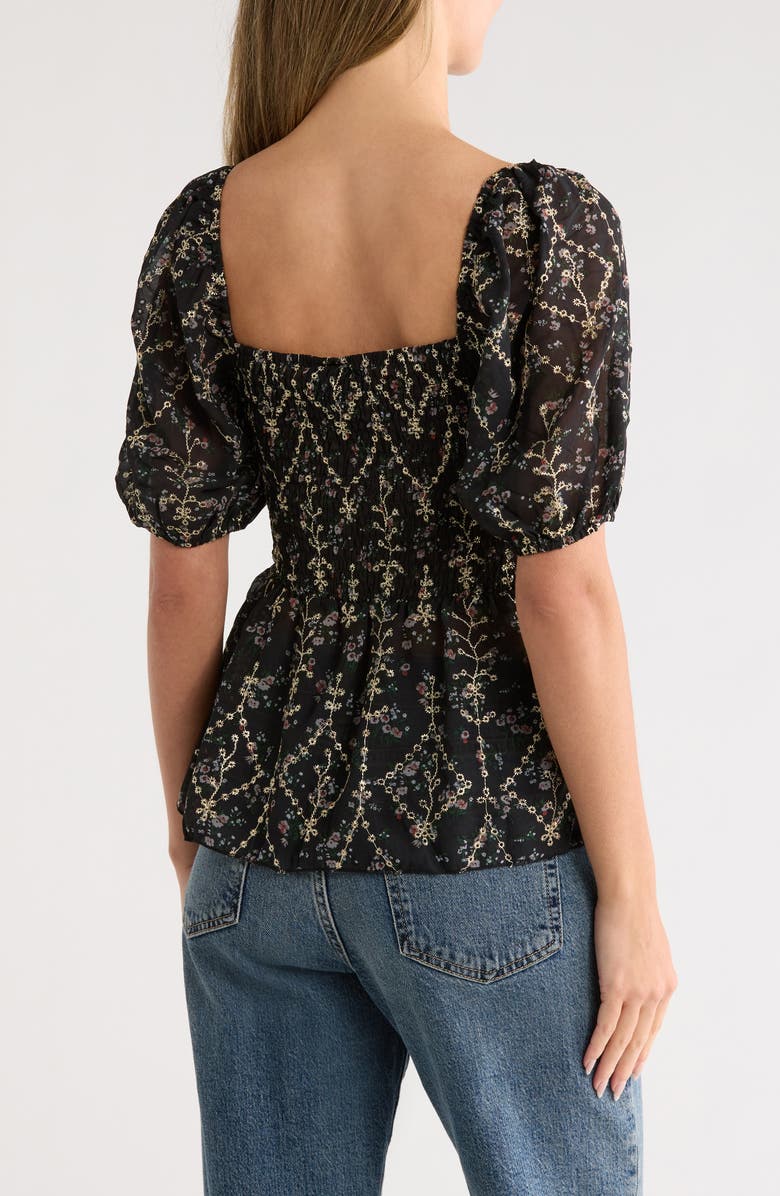 Forgotten Grace Print Short Sleeve Top, Alternate, color, Black Multi