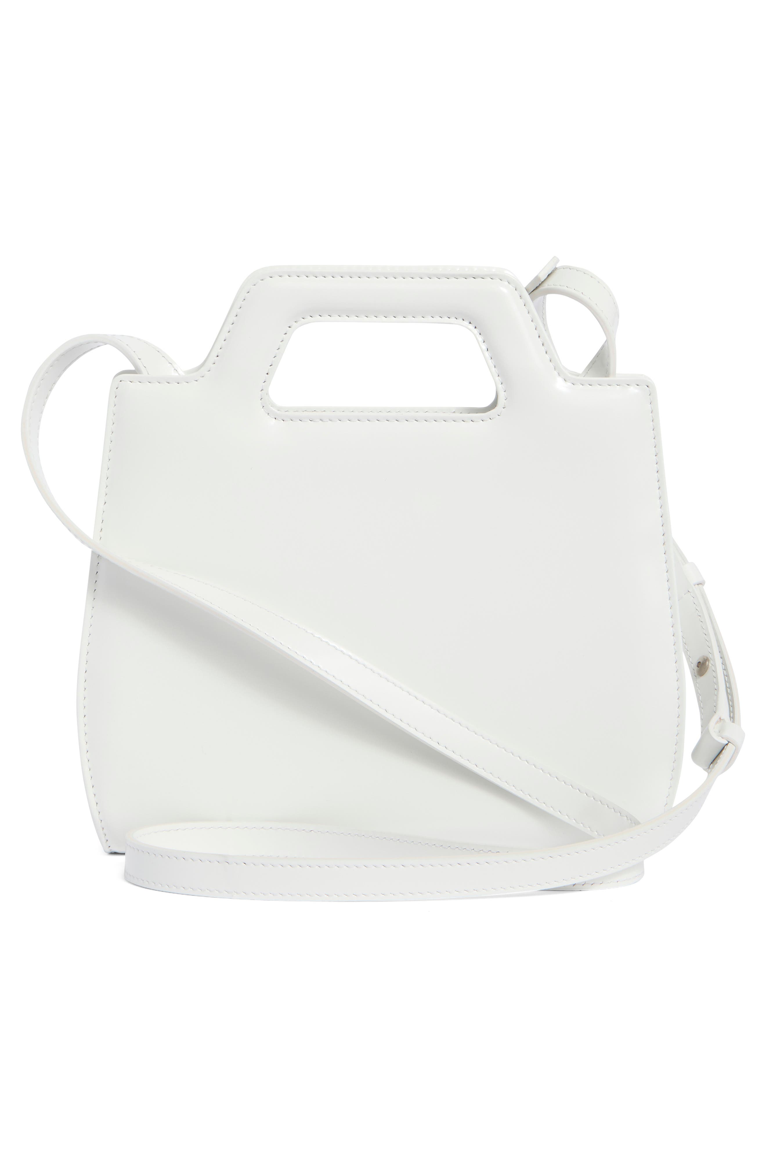 FERRAGAMO Mini Wanda Leather Top Handle Bag, Alternate, color, White