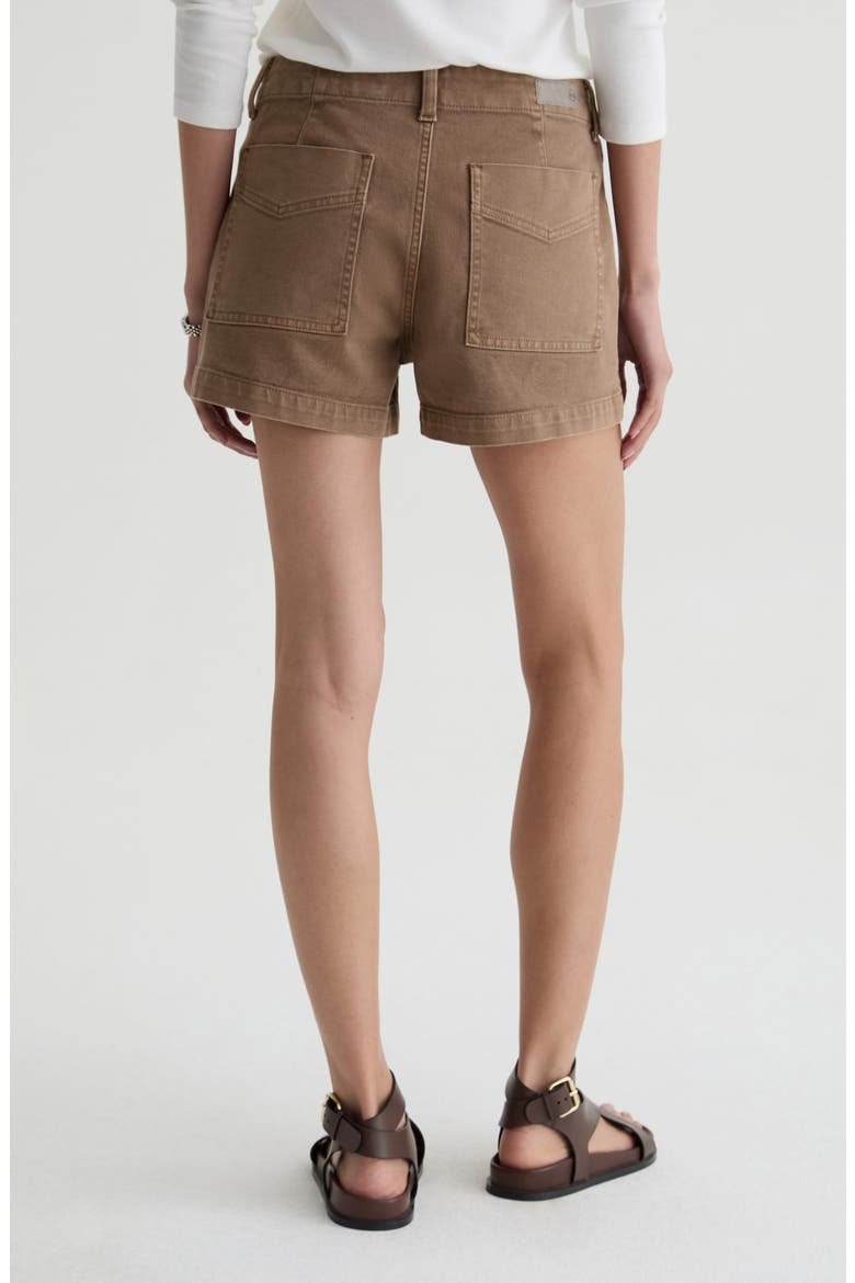 Analeigh High Waist Workwear Twill Shorts, Alternate, color, SULFUR LIGHT TAUPE