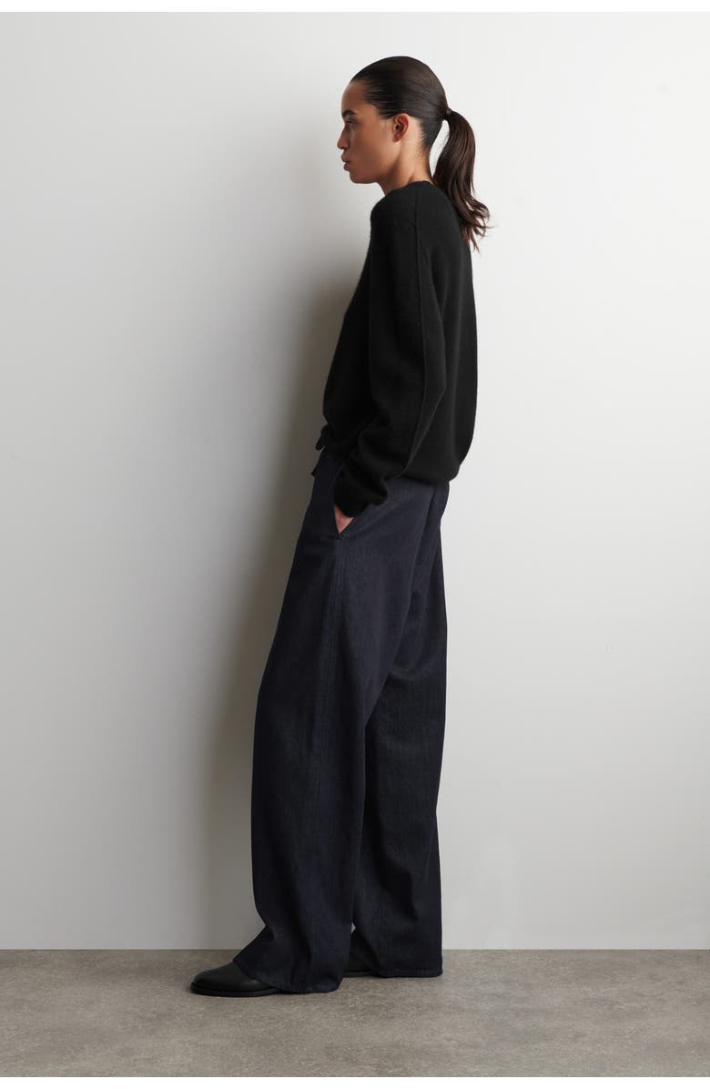COS Drawstring Denim Pants, Alternate, color, Indigo