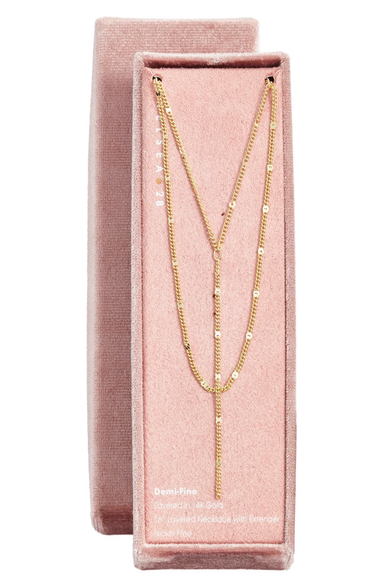 Chelsea28 Demi Fine Layered Y-Necklace, Alternate, color, Gold