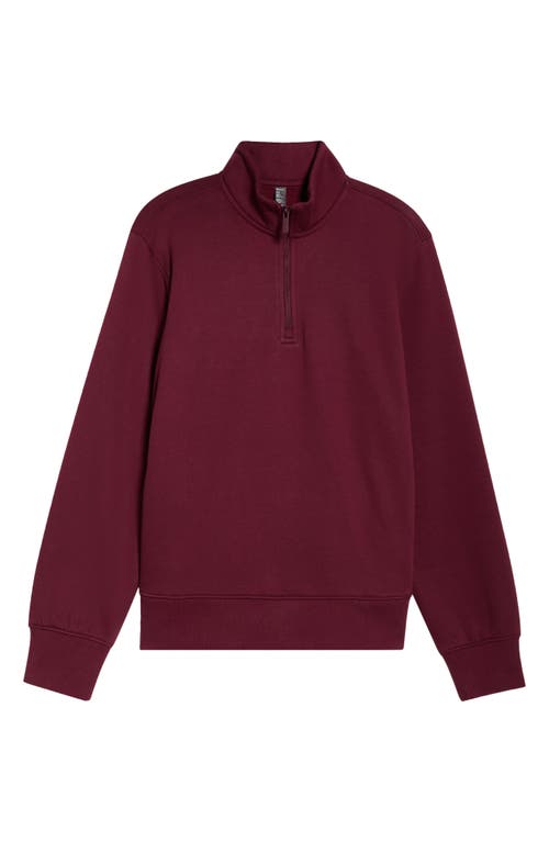 Zella Vital Fleece Quarter Zip Pullover In Red