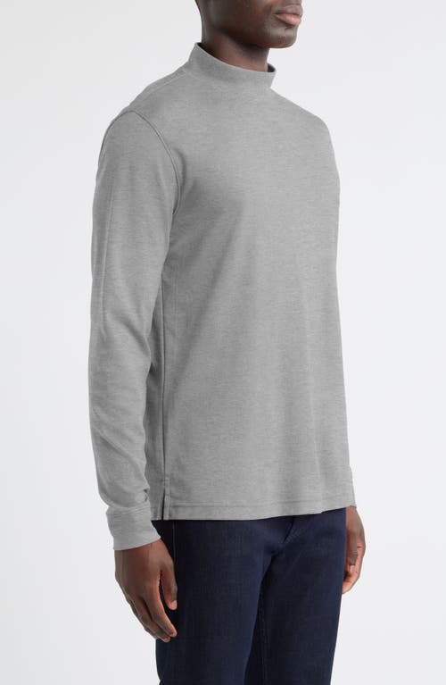 Scott Barber Pima Cotton Interlock Mock Neck Top In Gray