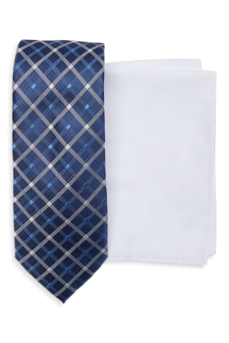 Briande Tie & Pocket Square Set, Main, color, NAVY