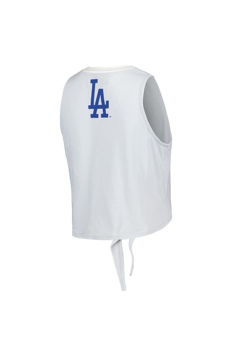 THE WILD COLLECTIVE Women's The Wild Collective Gray Los Angeles Dodgers Twisted Tie Front Tank Top, Alternate, color, Gray