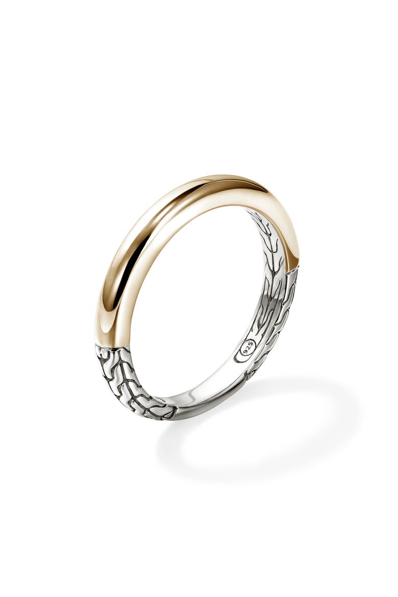 JH Essential 14K Gold & Sterling Silver Band Ring, 3MM, Alternate, color, SILVER/ GOLD