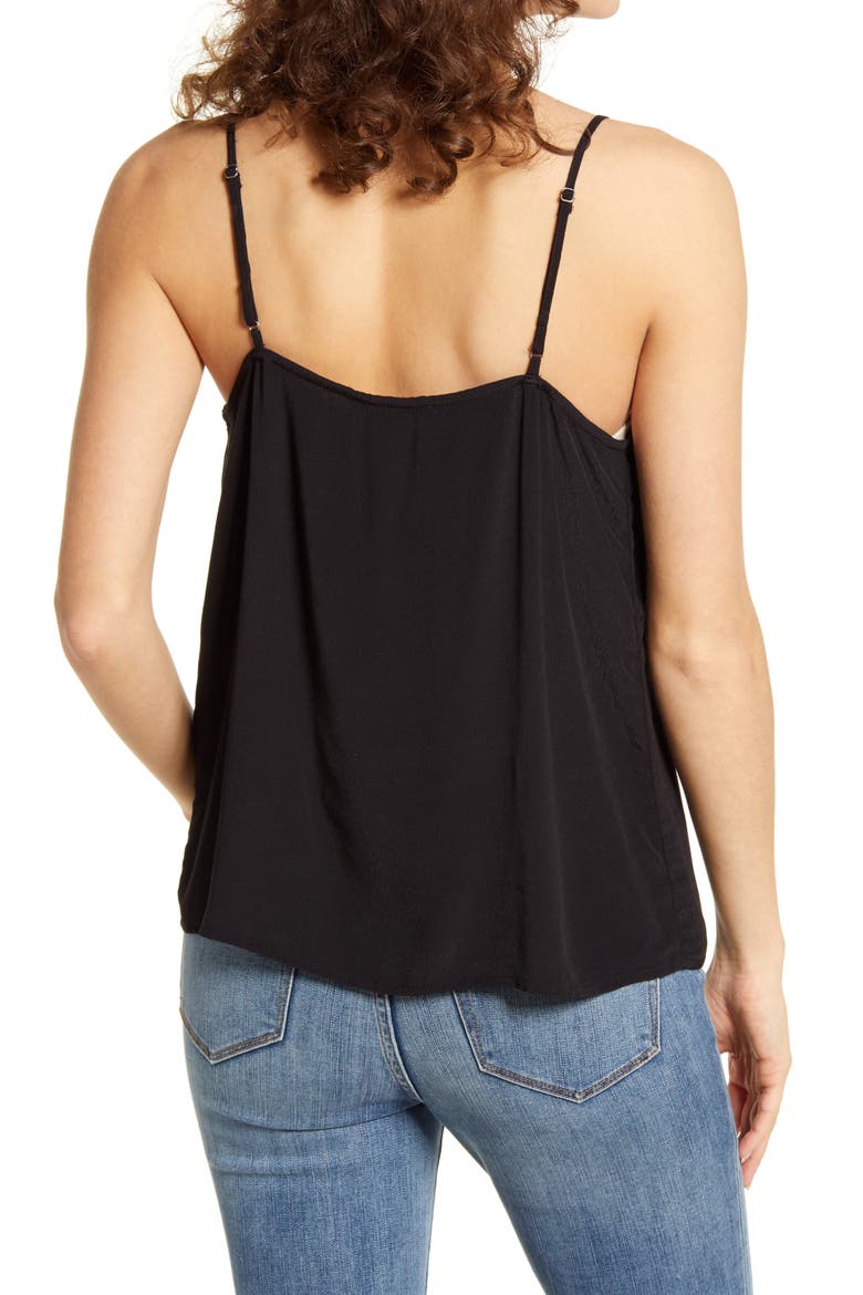 Lace Inset Camisole, Alternate, color, BLACK