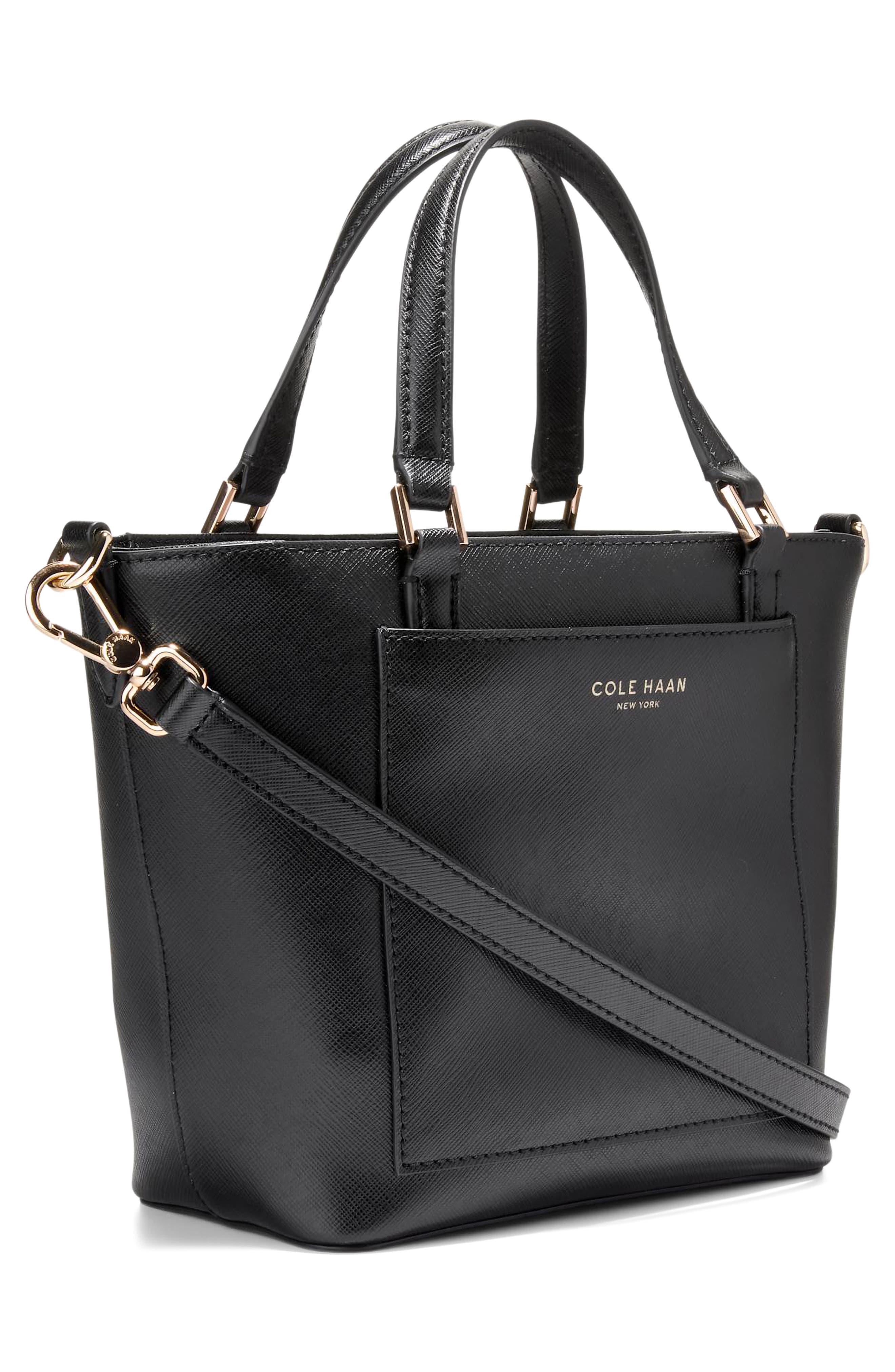 The Elyse Leather Mini Crossbody Bag, Alternate, color, BLACK