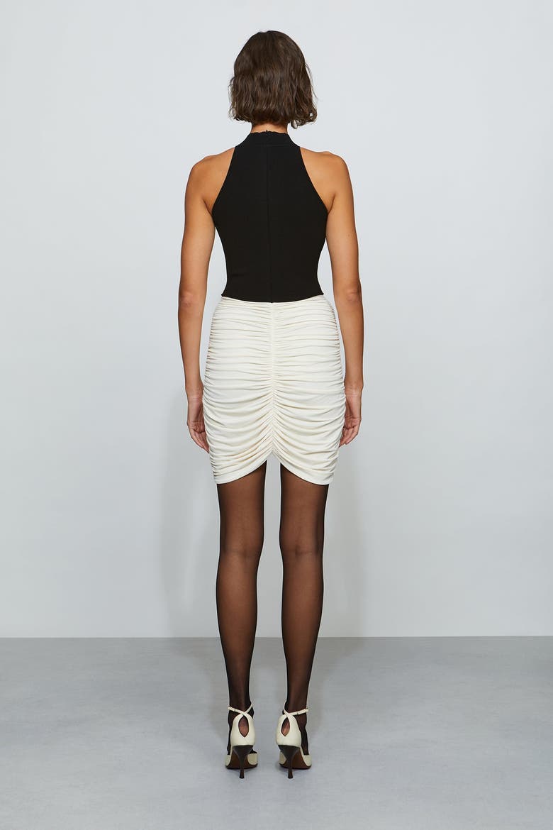 Atticus Knit Combo Mini Dress, Alternate, color, Black/Ivory