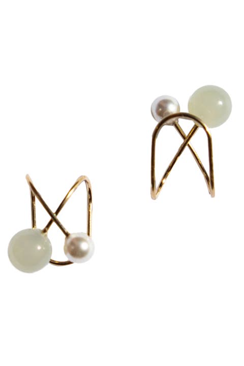 Colette Jade and pearl ear cuffs