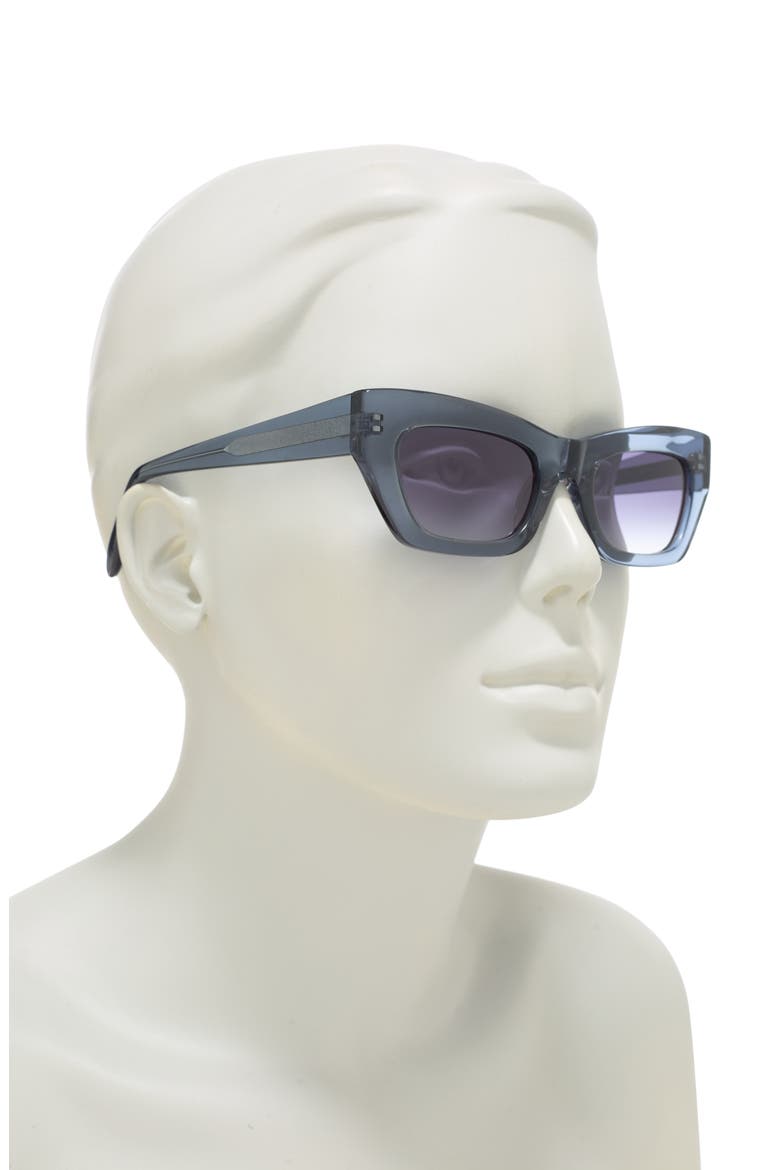 57mm Chunky Kitten Sunglasses, Alternate, color, SLATE BLUE