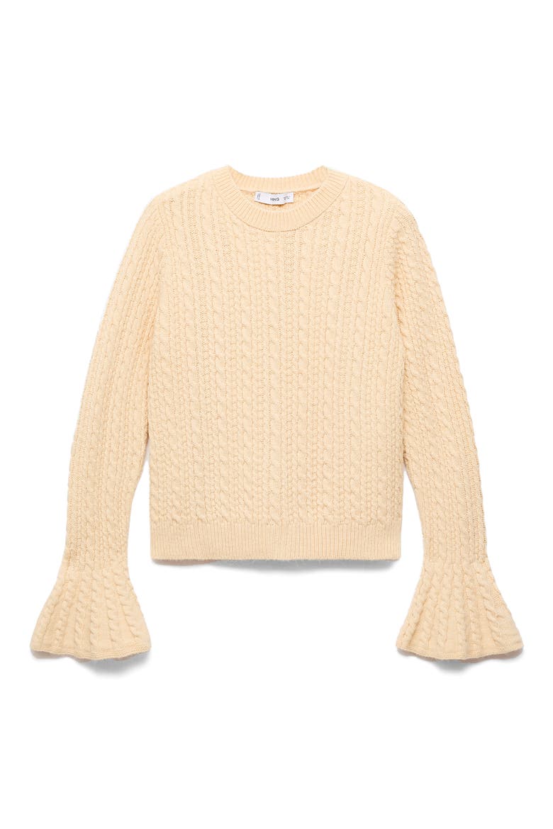 Cable Stitch Sweater, Alternate, color, PASTEL YELLOW