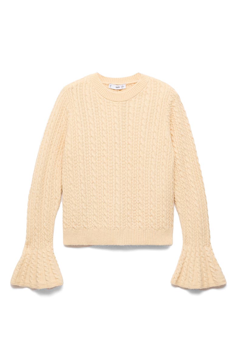 MANGO Cable Stitch Sweater, Alternate, color, Pastel Yellow