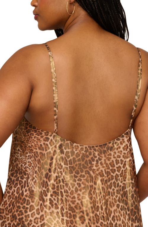 Adrianna Papell Foiled Leopard Print Chiffon A-line Dress In Gold