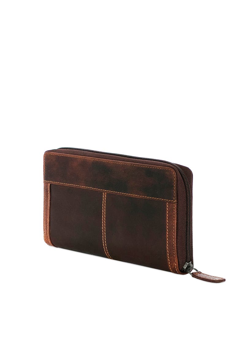 Voyager Large Zip-Around Travel Wallet, Alternate, color, Brown