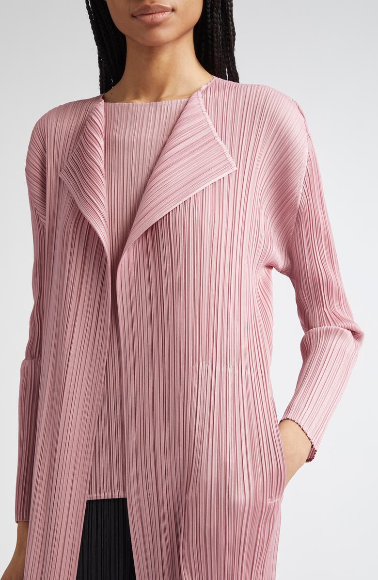 Pleats Please Issey Miyake Monthly Colors September Pleated Coat, Alternate, color, Rose Pink