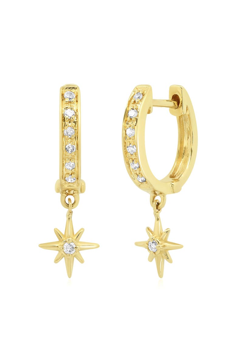 ELLIOT YOUNG Pave Diamond 14k Gold Huggie Hoop, Main, color, Star