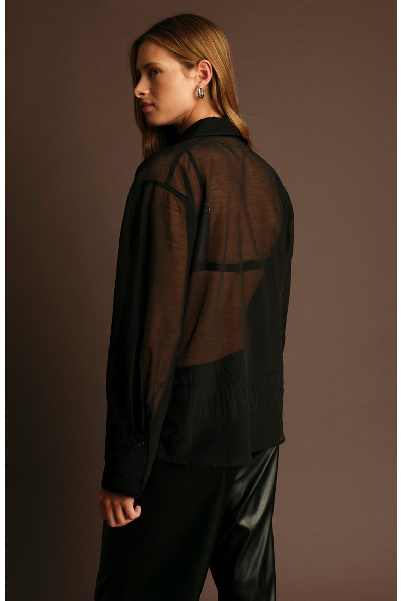 Hugh Sheer Shirt, Alternate, color, BLACK