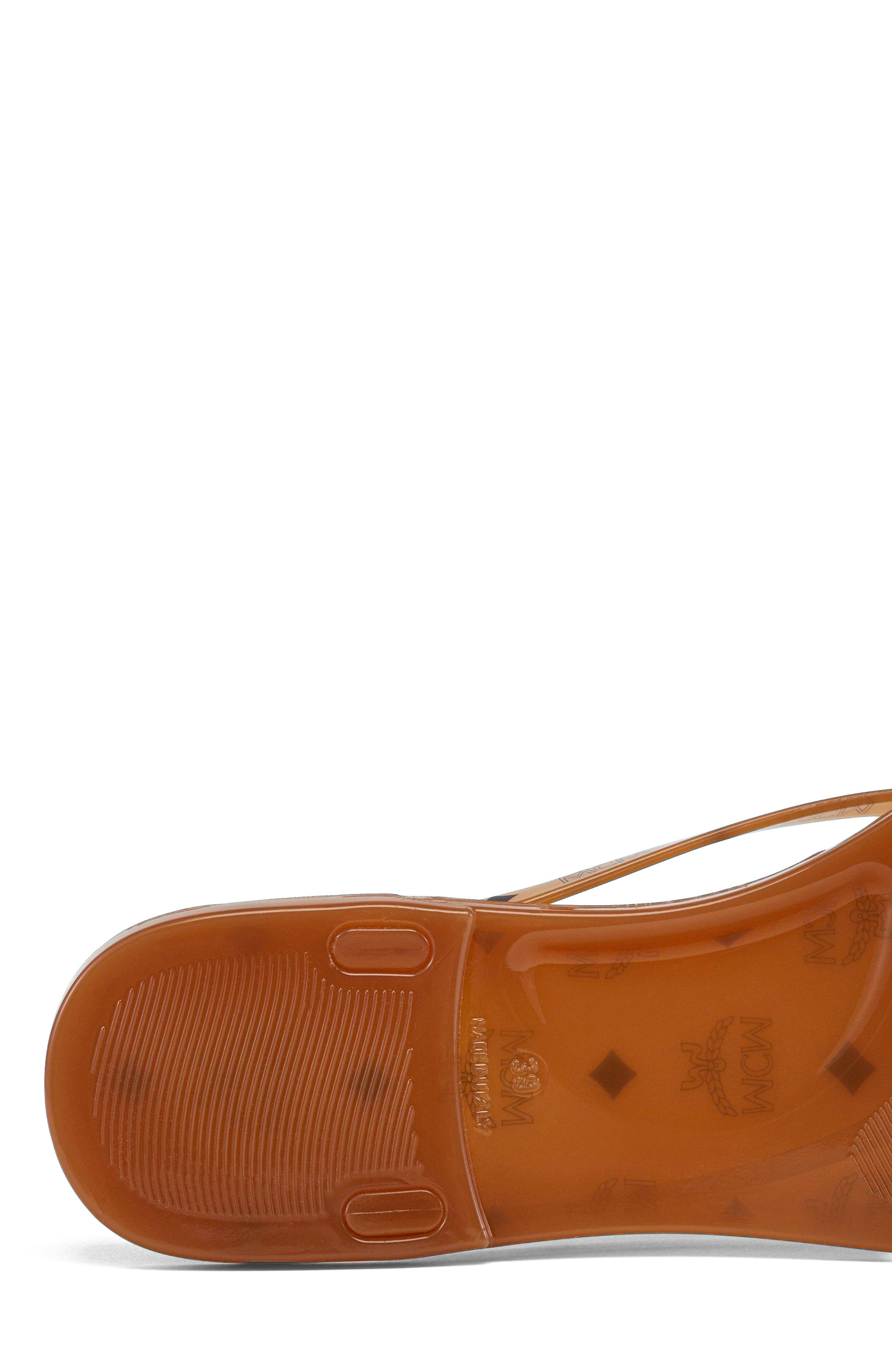 MCM Monogram Jelly Thong Sandals, Alternate, color, 
