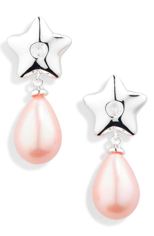 Sandy Liang Cloverdale 2.0 Pearl Drop Earrings In Silver