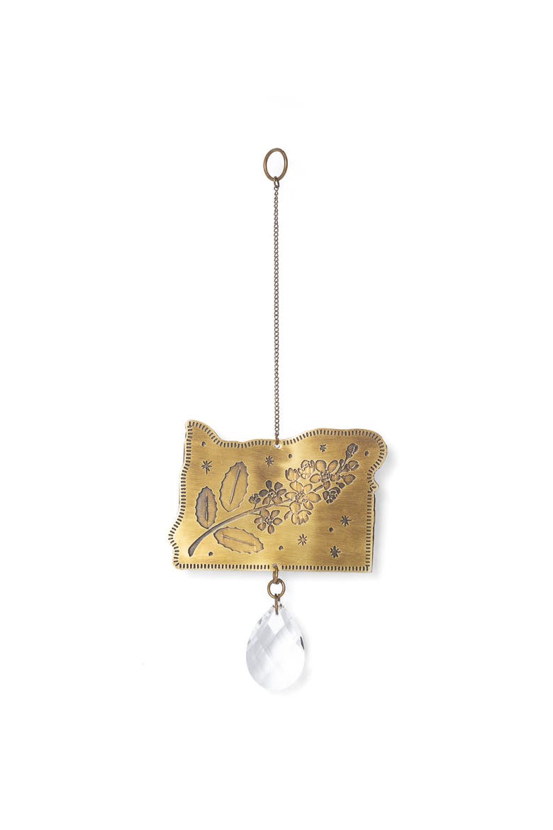 Oregon State Grape Engraved Suncatcher, Main, color, Brass