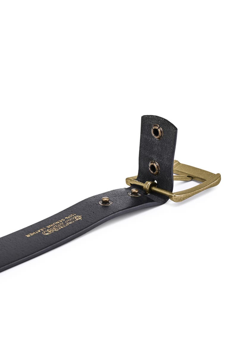 OLD TREND Daisy Genuine Leather Perforated Floral Detail Belt, Alternate, color, Black