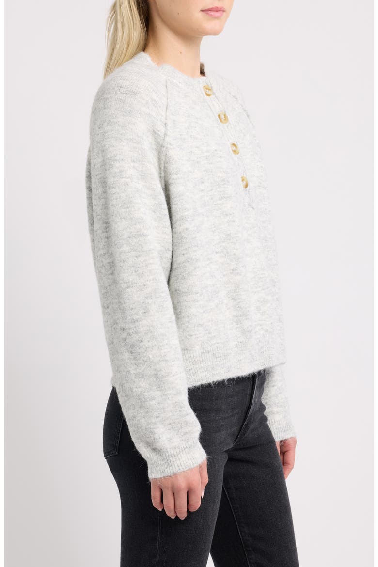 Half Placket Crewneck Sweater, Alternate, color, GREY