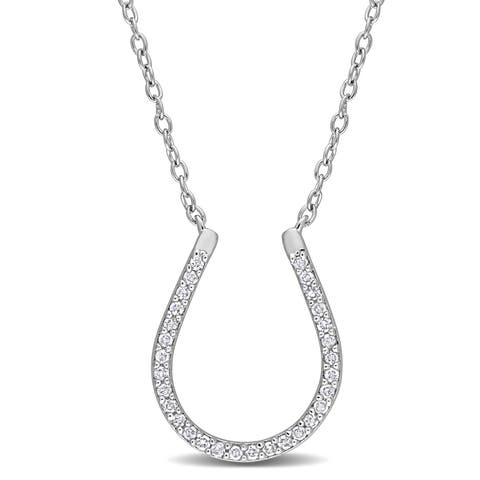 Diamond Horseshoe Necklace Sterling Silver