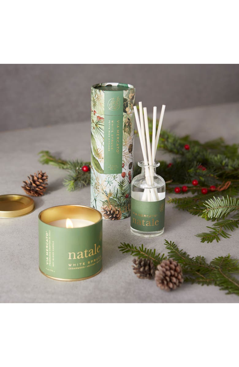 VIA MERCATO Natale White Spruce Candle, Alternate, color, Green