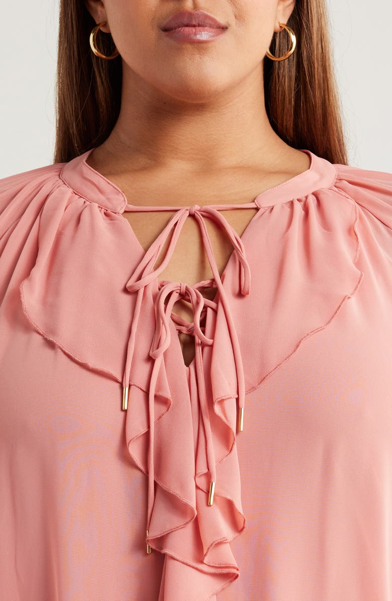 Socialite Long Sleeve Ruffle Minidress, Alternate, color,