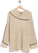 Joseph A Whipstitch Mock Neck Sweater