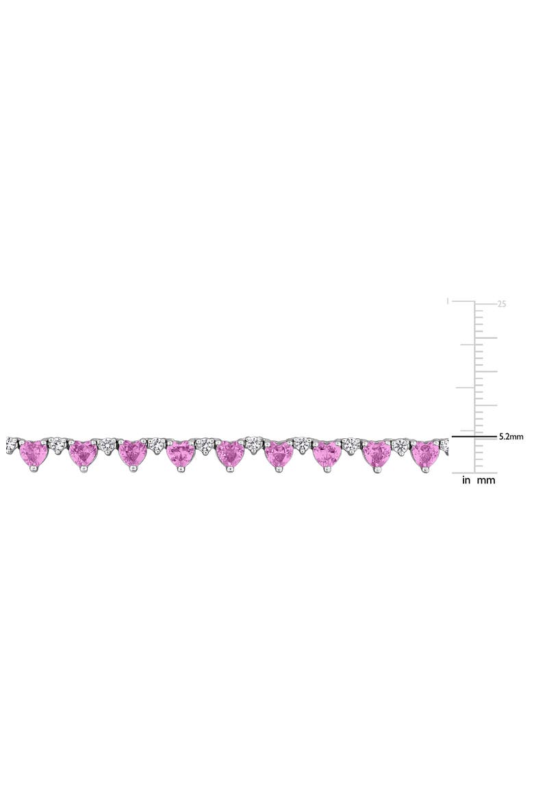 Heart Created Sapphire Necklace, Alternate, color, PINK