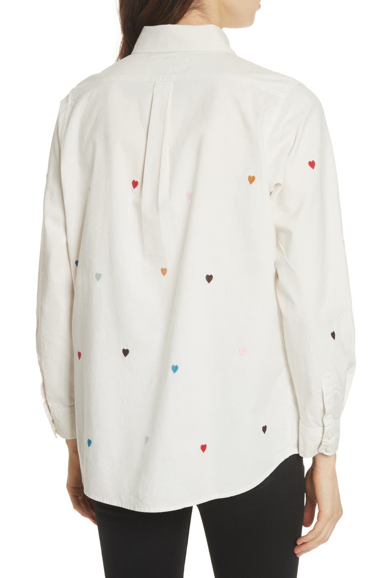 The Campus Heart Embroidered Shirt, Alternate, color, CREAM/ HEART EMBROIDERY