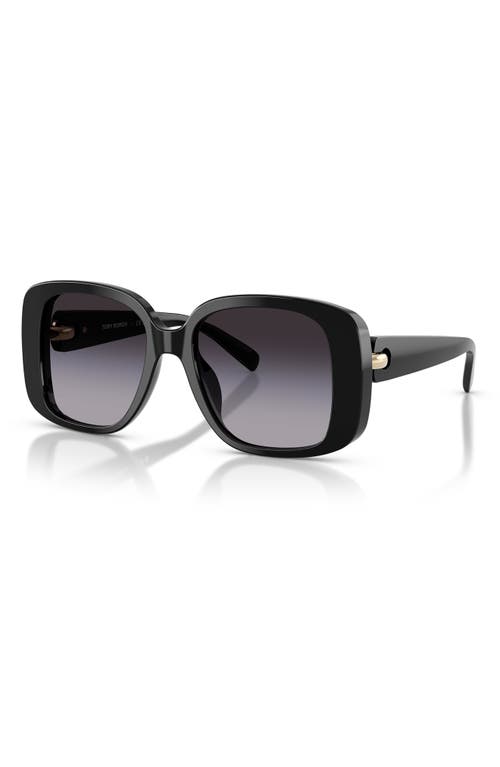 Tory Burch 53mm Gradient Square Sunglasses In Black