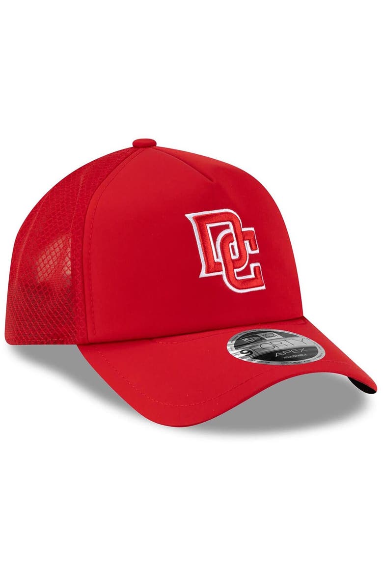 Men's New Era Red Washington Nationals 2026 Batting Practice Apex 9FORTY Adjustable Trucker Hat, Alternate, color, Red